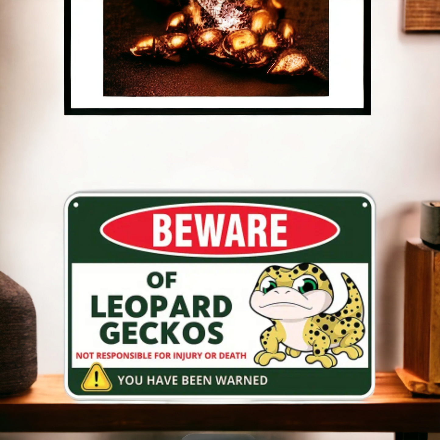 Metal Beware Leopard Gecko Sign