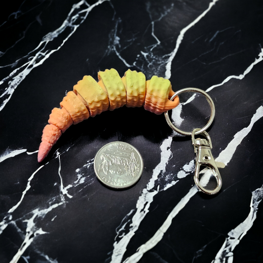 3d Printed Leopard Gecko Tail Keychain