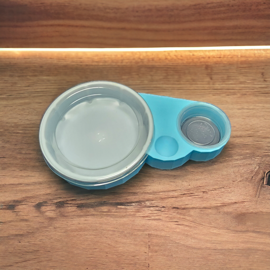 Mealworm Dish and Water Bowl Holder with Calcium Divot