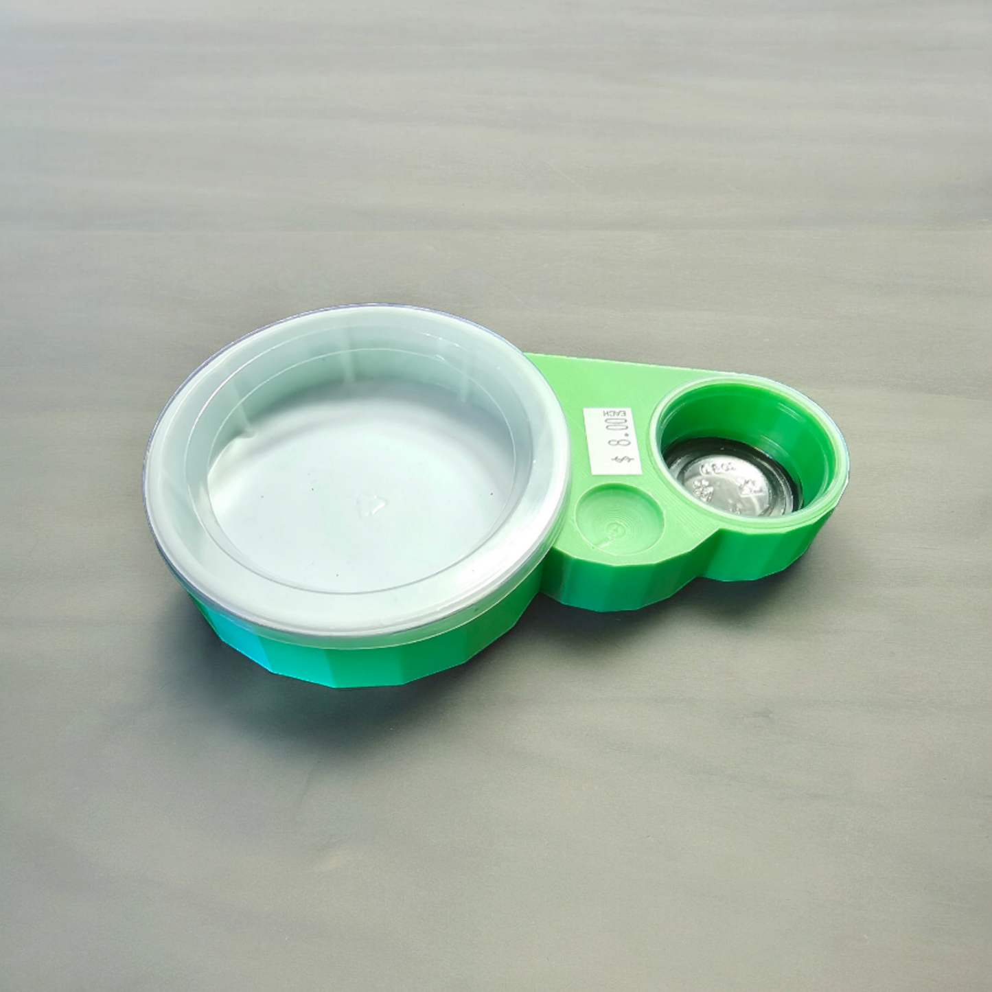 Mealworm Dish and Water Bowl Holder with Calcium Divot