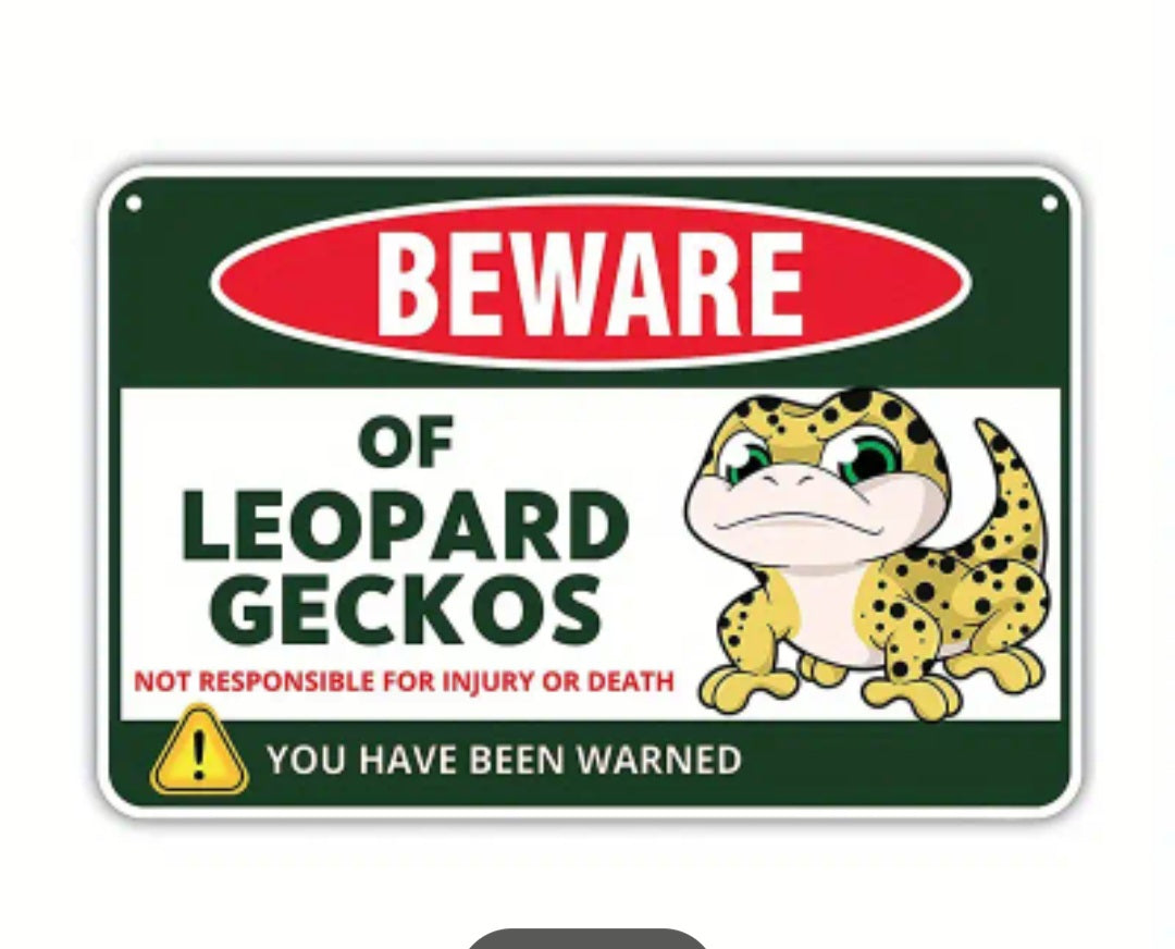 Metal Beware Leopard Gecko Sign