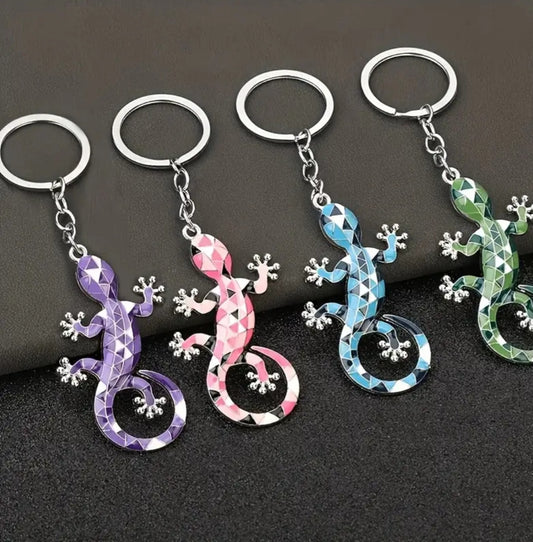 Metal Gecko Keychain