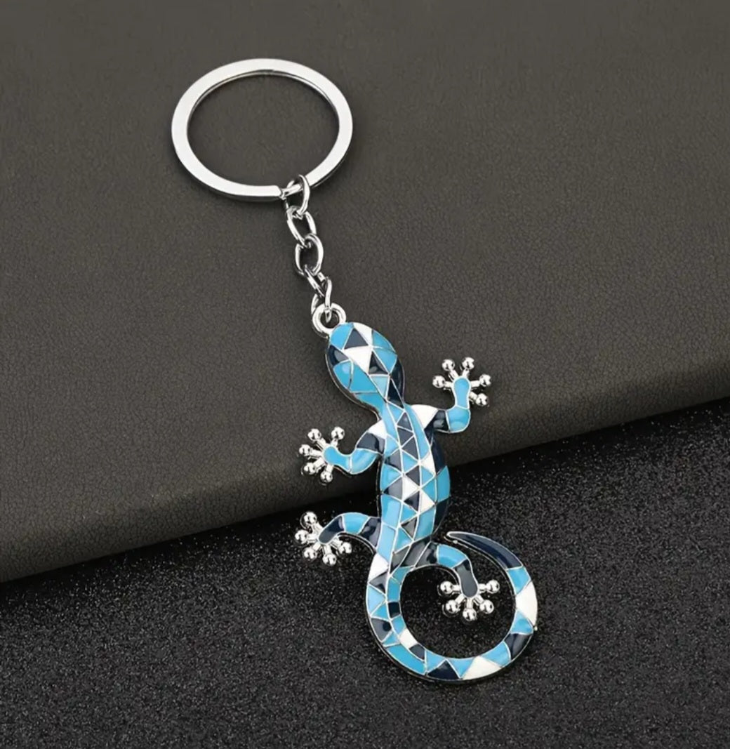 Metal Gecko Keychain