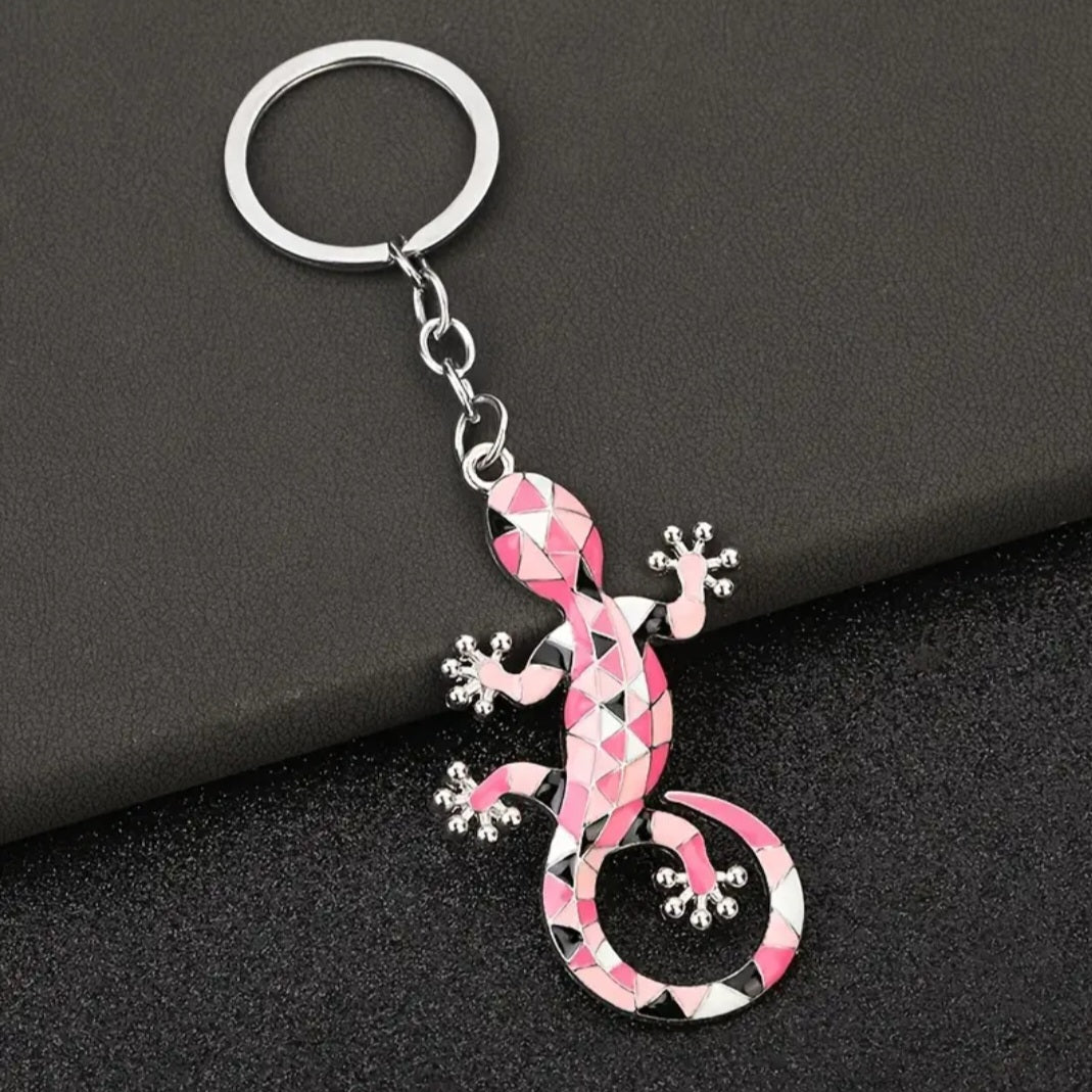 Metal Gecko Keychain