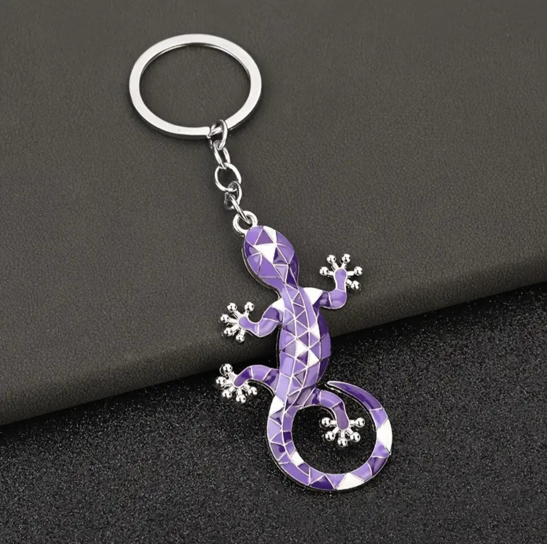 Metal Gecko Keychain